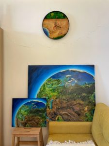 Елена Лепихова.. ЗЕМЛЯ, оригинал с авторским принтом 100х80